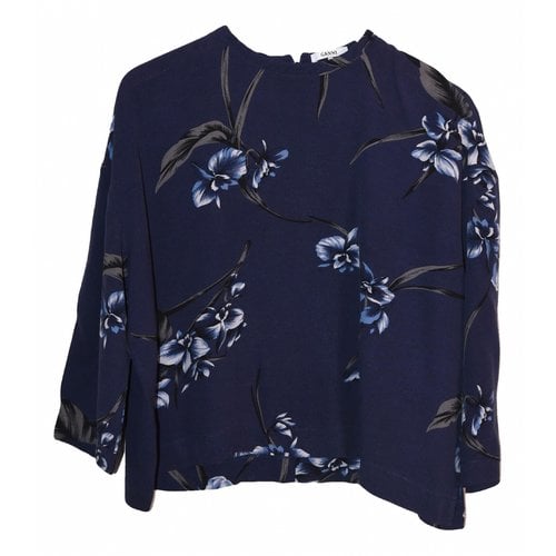 Pre-owned Ganni Fall Winter 2019 Blouse In Navy