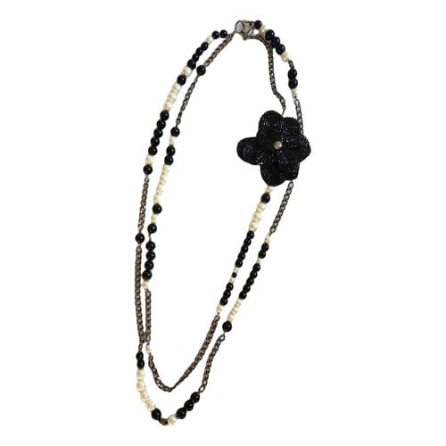 Pre-owned Chanel Camã©lia Necklace In Black
