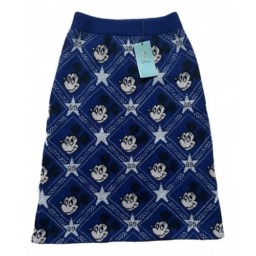 Pre-owned Disney X Gucci Wool Mid-length Skirt In Blue