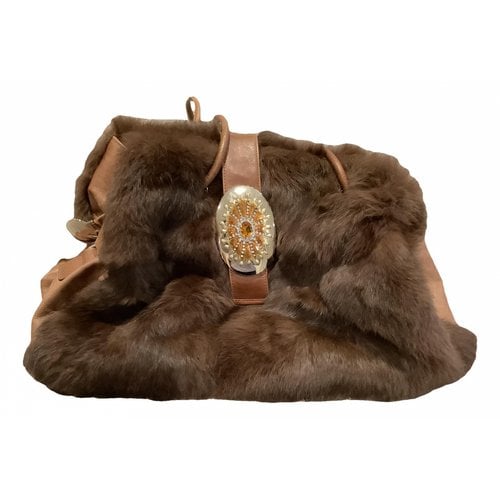 Pre-owned Orciani Faux Fur Bag In Brown