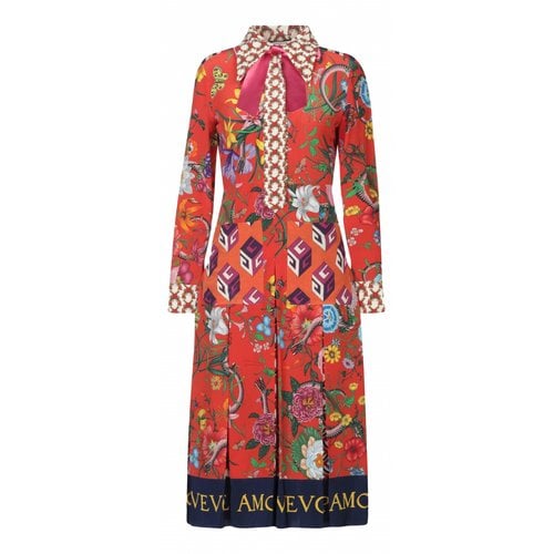 Pre-owned Gucci Silk Mid-length Dress In Multicolour