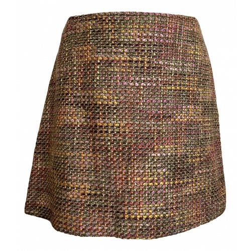 Pre-owned Tara Jarmon Wool Mini Skirt In Brown