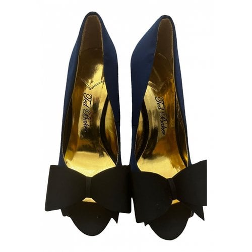Pre-owned Ted Baker Cloth Heels In Navy