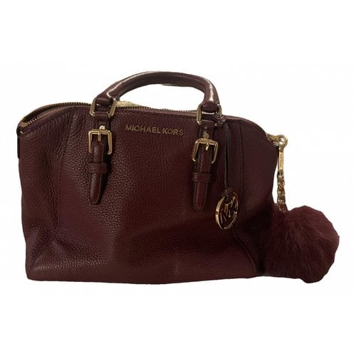 Pre-owned Michael Kors Leather Handbag In Burgundy