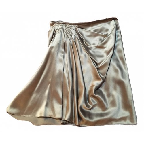 Pre-owned Dior Silk Mid-length Skirt In Metallic