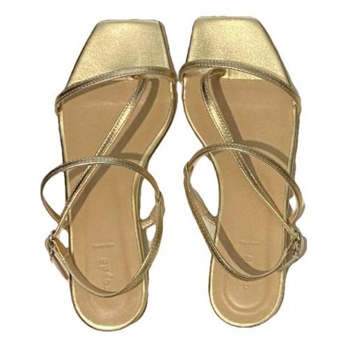 Pre-owned Aeyde Leather Sandal In Gold