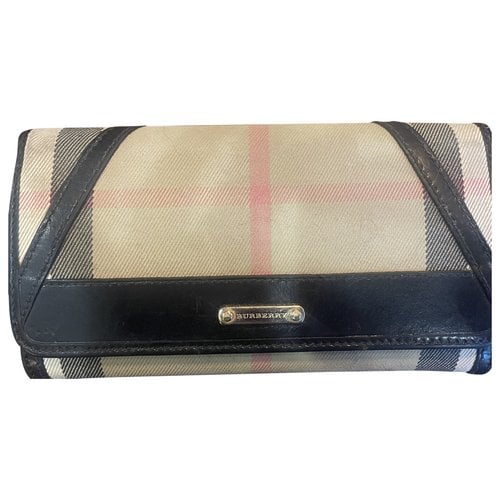 Pre-owned Burberry Cloth Wallet In Camel