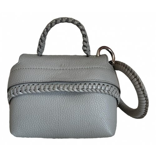 Pre-owned Tod's Wave Leather Mini Bag In Grey