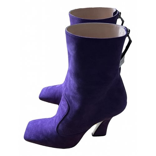 Pre-owned Fendi Boots In Purple