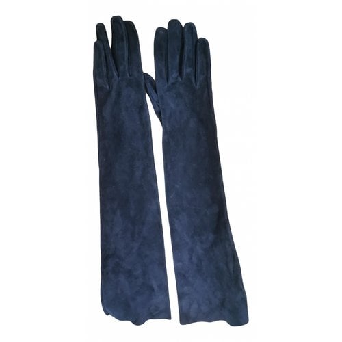 Pre-owned Bottega Veneta Long Gloves In Navy
