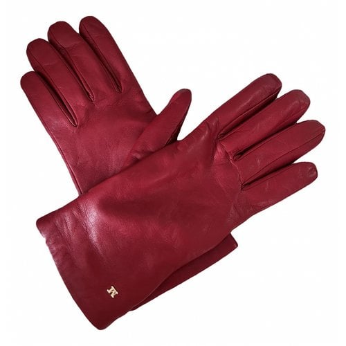Pre-owned Max Mara Leather Gloves In Red