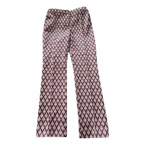 Pre-owned Alexa Chung Straight Pants In Burgundy