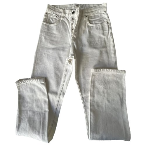 Pre-owned Ba&sh Straight Pants In White