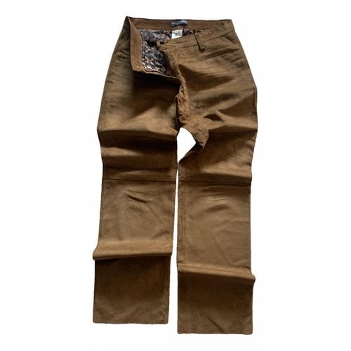 Pre-owned Dolce & Gabbana Straight Pants In Camel