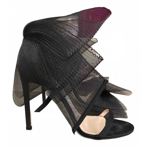 Pre-owned Jimmy Choo Cloth Sandals In Black