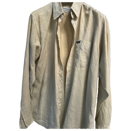 Pre-owned Guess Linen Shirt In Beige