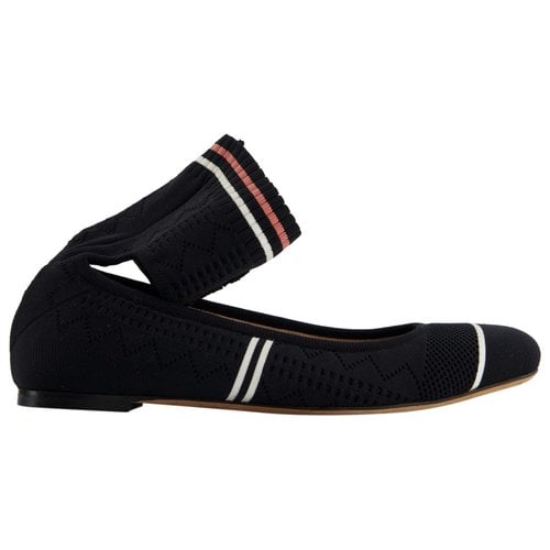 Pre-owned Fendi Cloth Ballet Flats In Black