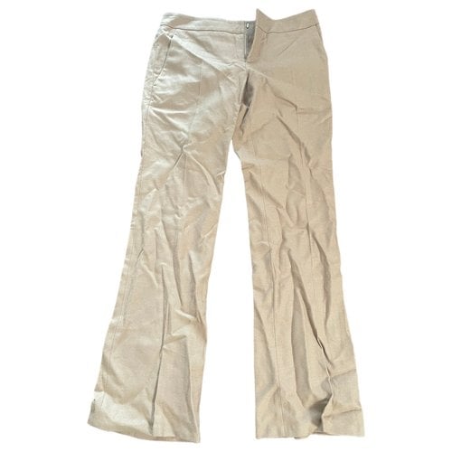 Pre-owned Gucci Wool Straight Pants In Beige