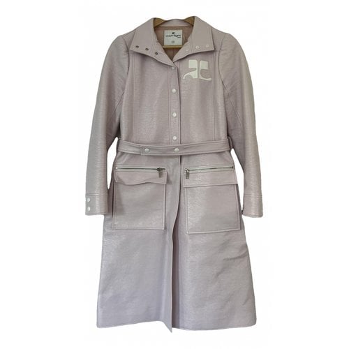 Pre-owned Courrèges Vinyl Trench Coat In Pink