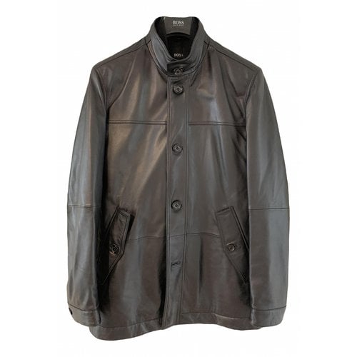 Pre-owned Hugo Boss Leather Vest In Black