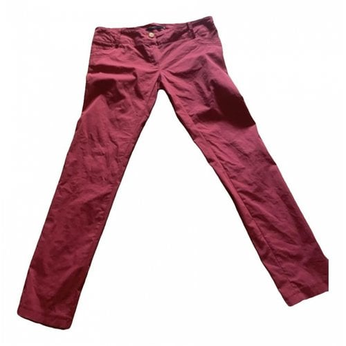 Pre-owned Elisabetta Franchi Trousers In Burgundy