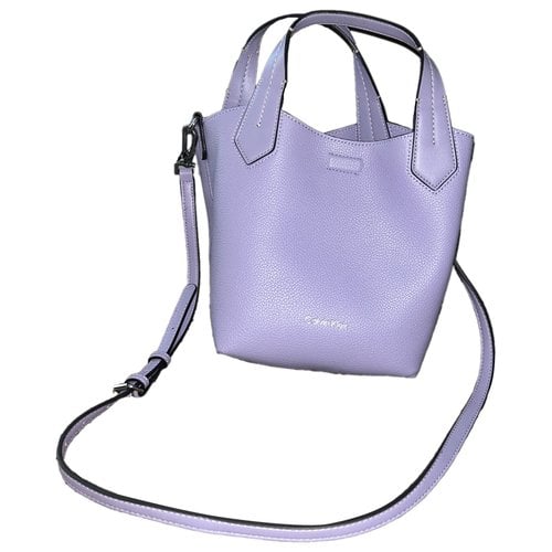 Pre-owned Calvin Klein Vegan Leather Handbag In Purple