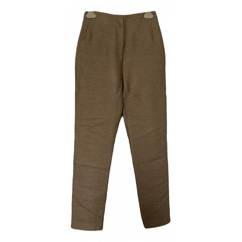 Pre-owned The Row Silk Straight Pants In Beige
