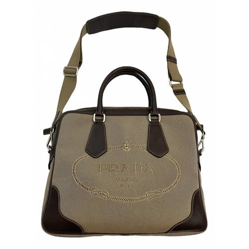 Pre-owned Prada Cloth Weekend Bag In Brown