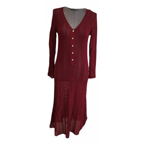 Pre-owned The Kooples Maxi Dress In Burgundy