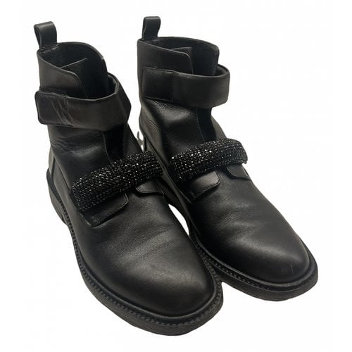 Pre-owned Christopher Kane Leather Biker Boots In Black