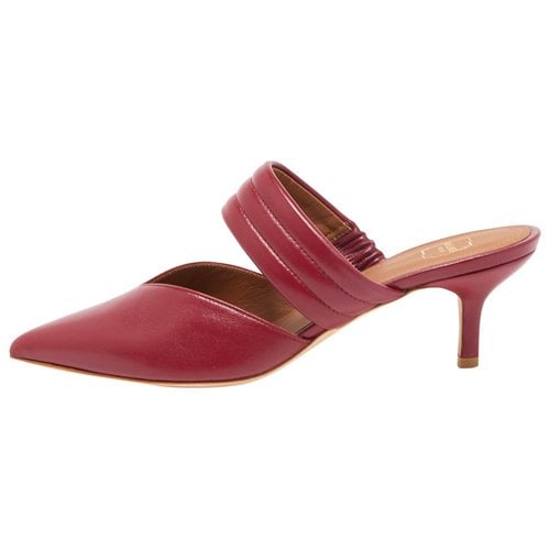 Pre-owned Malone Souliers Patent Leather Sandal In Burgundy
