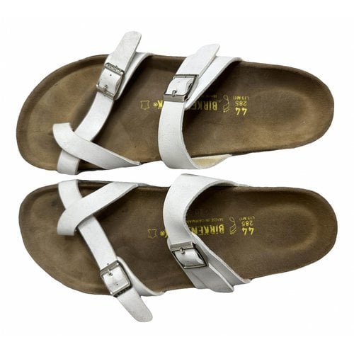 Pre-owned Birkenstock Leather Flats In White