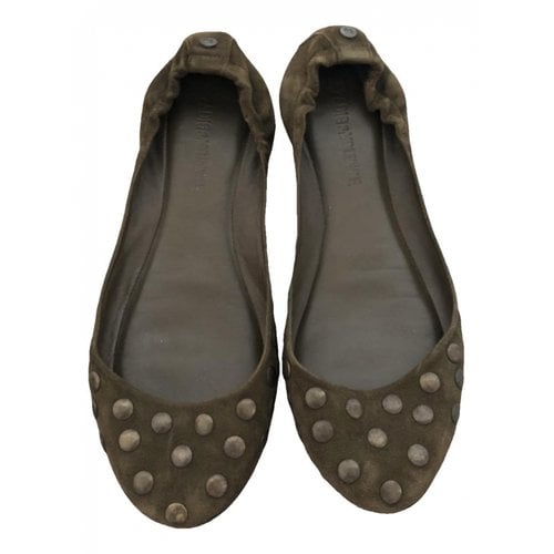 Pre-owned Zadig & Voltaire Ballet Flats In Khaki
