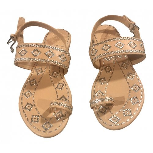 Pre-owned Tory Burch Leather Sandal In Metallic