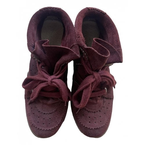 Pre-owned Isabel Marant Étoile Trainers In Burgundy