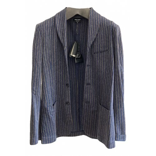 Pre-owned Giorgio Armani Linen Jacket In Blue