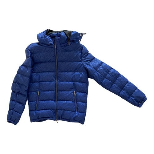 Pre-owned Guess Puffer In Blue