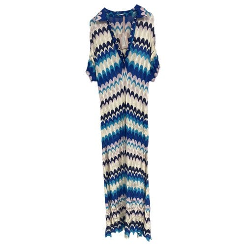Pre-owned Alexis Silk Maxi Dress In Blue
