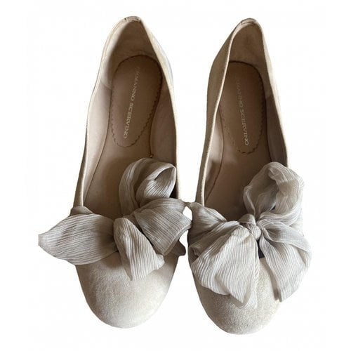 Pre-owned Ermanno Scervino Leather Ballet Flats In Beige