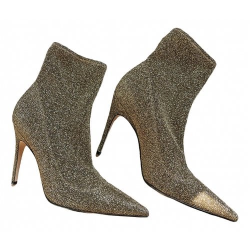 Pre-owned Sergio Rossi Glitter Boots In Gold
