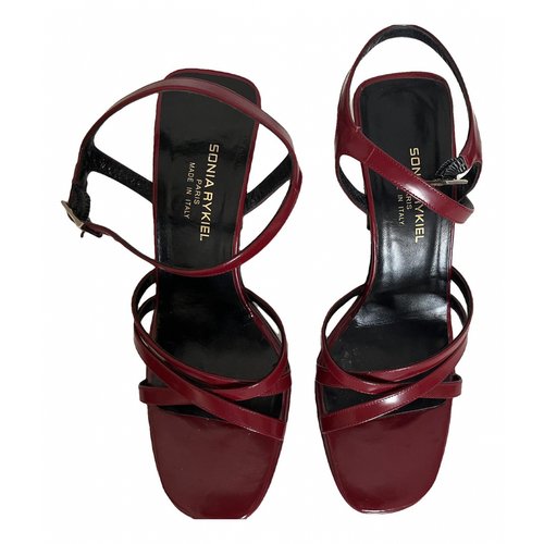 Pre-owned Sonia Rykiel Leather Sandal In Burgundy