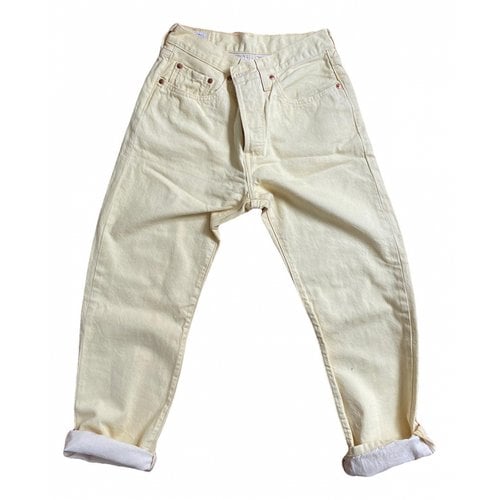 Pre-owned Levi's 501 Short Jeans In Yellow