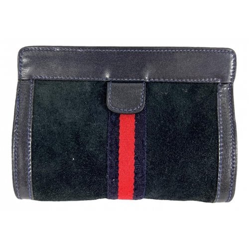 Pre-owned Gucci Clutch Bag In Navy