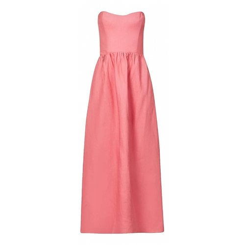 Pre-owned Reformation Linen Mid-length Dress In Pink