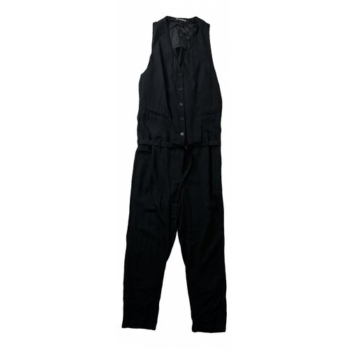 Pre-owned Ann Demeulemeester Linen Jumpsuit In Black