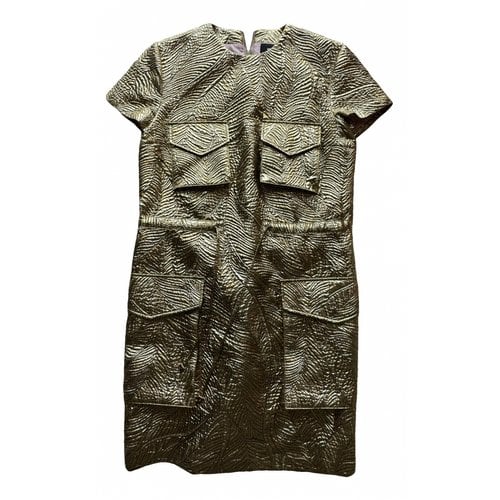 Pre-owned Dsquared2 Mini Dress In Gold