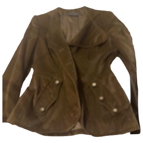 Pre-owned Dolce & Gabbana Velvet Short Vest In Brown