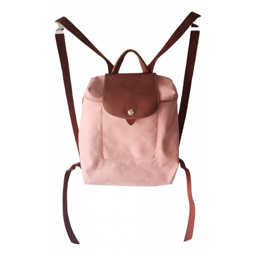 Pre-owned Longchamp Cloth Backpack In Pink