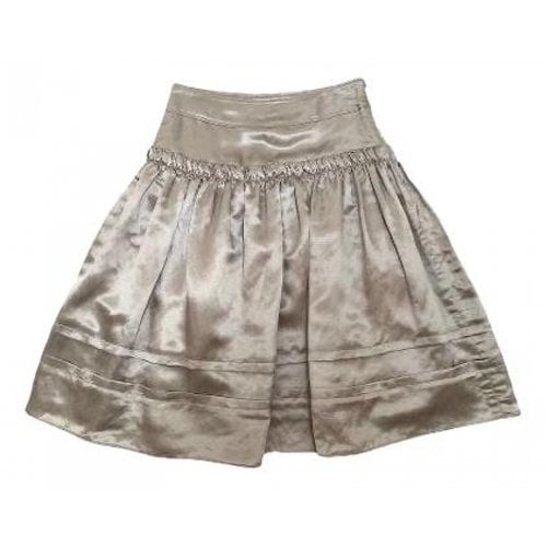 Pre-owned Burberry Linen Mid-length Skirt In Metallic