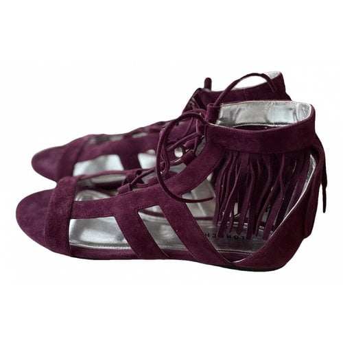 Pre-owned Longchamp Sandal In Purple
